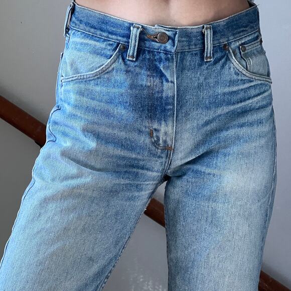 Vintage Wrangler Faded Straight Leg Jeans Worn Distressed Size 30 Made in USA - Picture 3 of 9